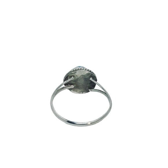 Silver Tone And Faux Turquois Statement Ring (R366) - Picture 7 of 7
